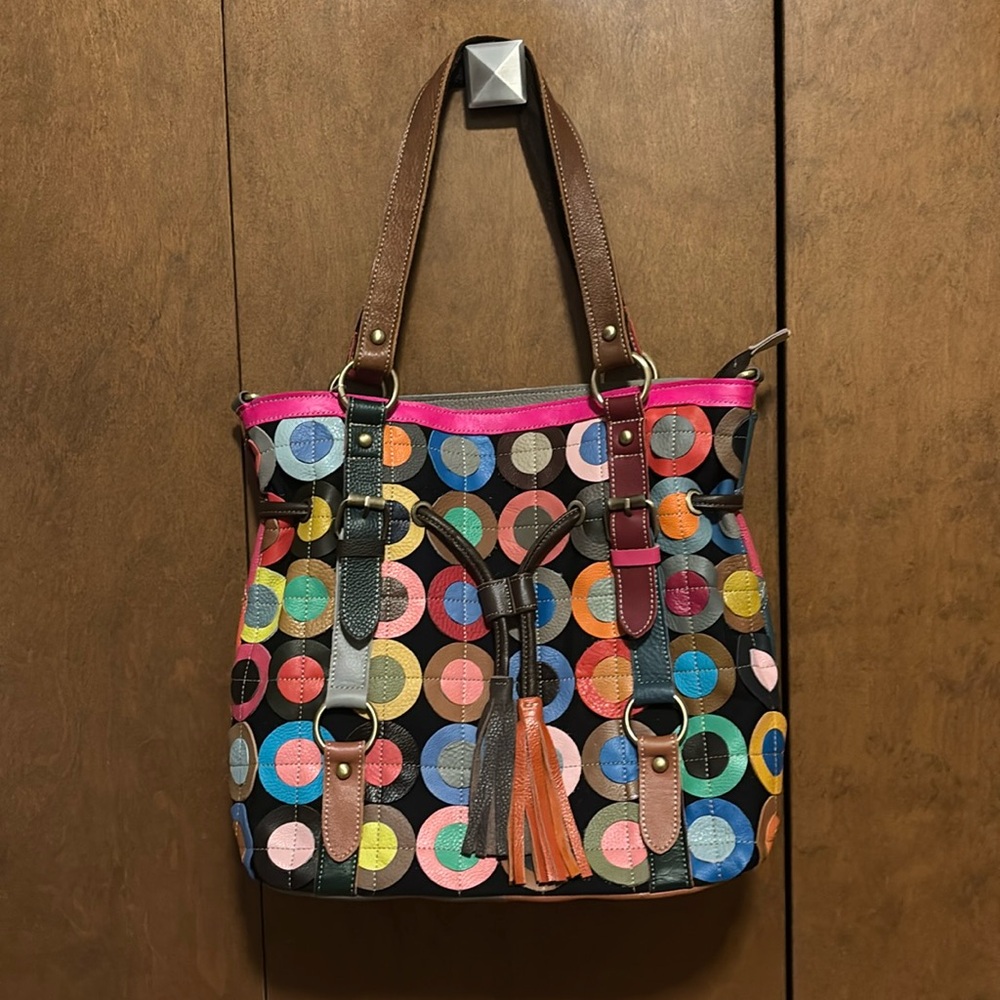 NWOT Colorful Circle Pattern Shoulder Bag